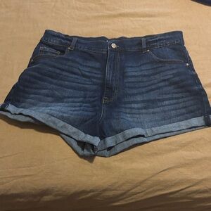 No Boundaries high rise Dark Blue Jean Shorts